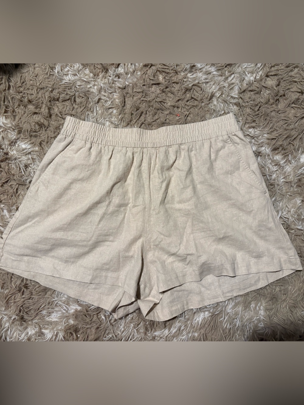 Zara linen shorts with elastic waistband